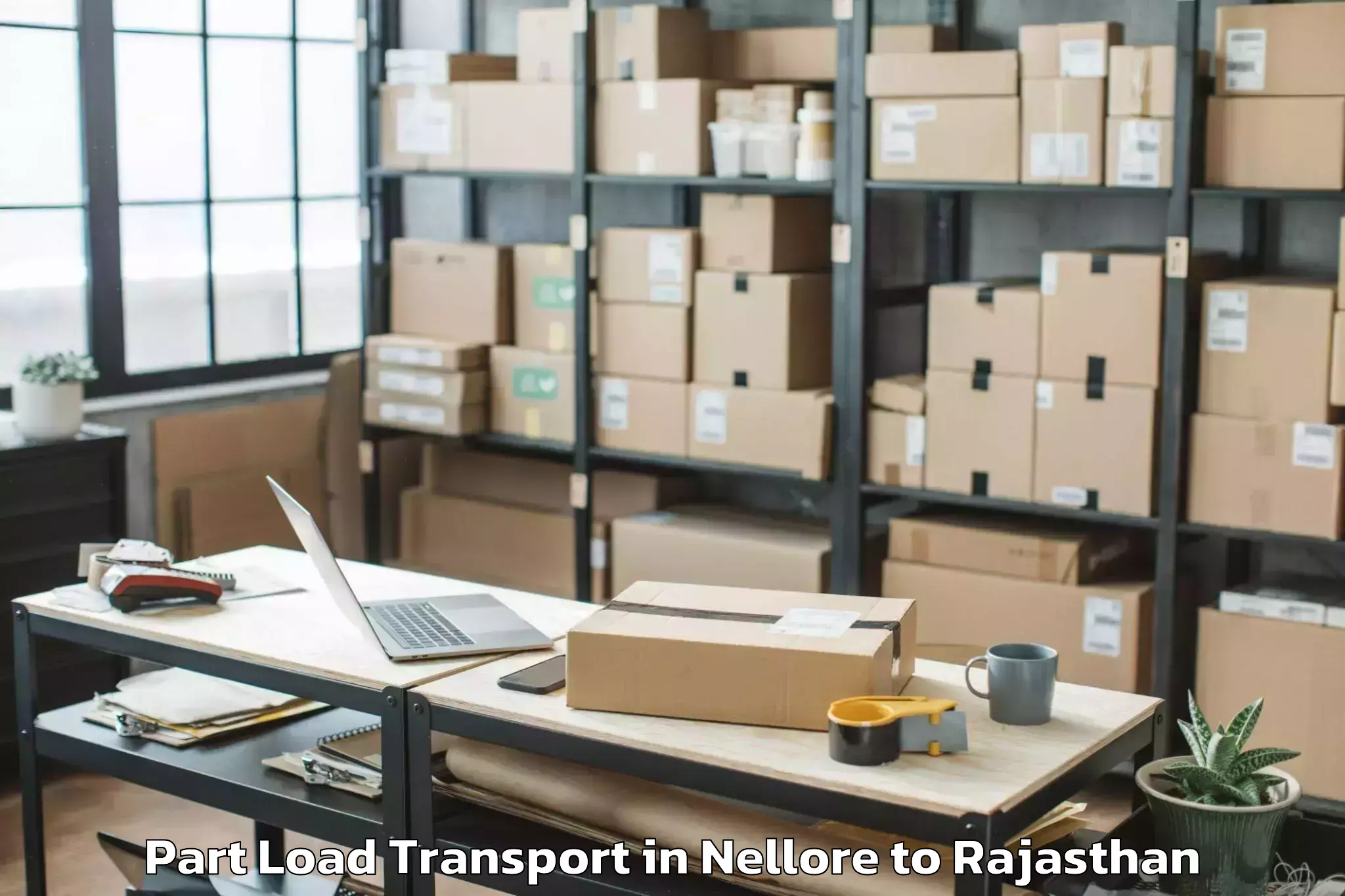 Top Nellore to Mewar University Chittorgarh Part Load Transport Available